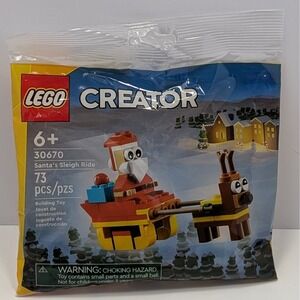 LEGO Creator Santa's Sleigh Ride 30670 Polybag 73pc Christmas Holiday Set New